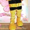 Adult Bumble Bee Mascot Costume Yellow and Black Jumpsuit with Head Mitts and Feet